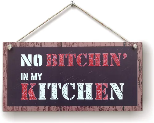 CARISPIBET Letrero de bienvenida con texto en inglés «In my Kitchen» (In my Kitchen – Home Decor Sign Welcome Sign Fun Joke Kitchen Accesorio de