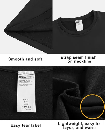 Miniatura 5 de LAPASA Men's Thermal Underwear Top Crewneck Long Sleeve Shirt Base Layer Lightweight Midweight Heavyweight Winter M09M26M55
