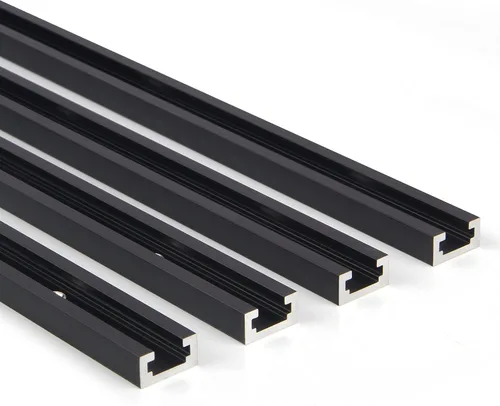 Pistas T de 36 pulgadas para carpintería de CLEAR STYLE, perfil de plantilla de doble corte, pistas en T universales con agujeros de montaje