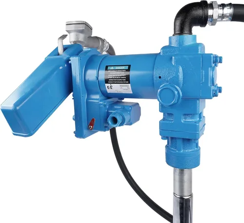 Miniatura 6 de Bomba de transferencia de combustible de 20 GPM 12V azul con fusible de 50A, manguera de descarga y boquilla manual para transferencia de gasolina