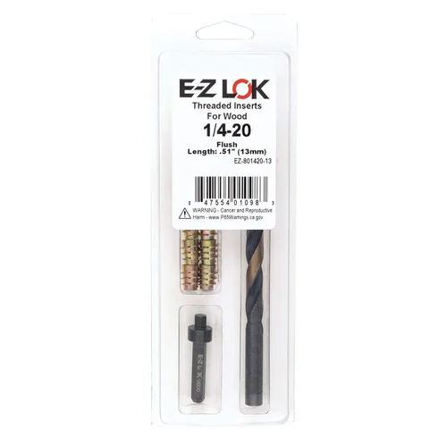 Miniatura 10 de Kit de reparación de rosca hexagonal E-Z para insertos roscados embutidos de madera blanda 5/16-18 x 25mm, taladro, herramienta de instalación