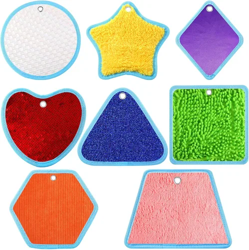 Boao Juego de 8 mini alfombrillas sensoriales surtidas texturizadas, azulejos sensoriales para el suelo, juguetes táctiles educativos para