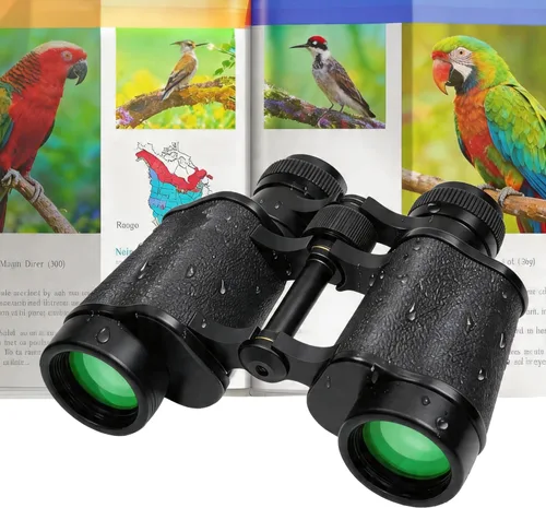Prismáticos de alta potencia de 10 x 25 para adultos, binoculares compactos impermeables con visión de poca luz para observación de aves, caza,