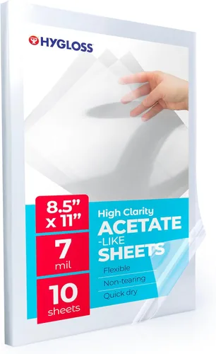 Miniatura 17 de Hygloss Hojas de papel de acetato de 8.5" x 11" - 7 mil hojas de acetato transparentes para proyectos de manualidades, hojas de plantilla