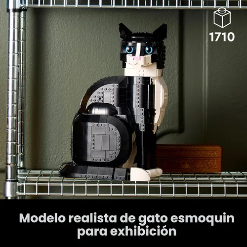 Miniatura 2 de LEGO Ideas Tuxedo Cat - Juegos de construcción para adultos, mayores de 18 años, kit de manualidades para decoración del hogar, sala de estar