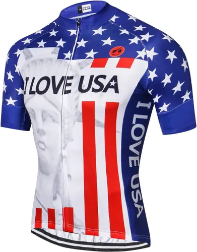 Miniatura 39 de Nuevo Pro cremallera completa hombres ciclismo Jersey manga corta Riding Shirt USA