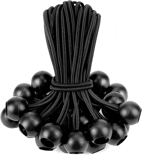 Miniatura 8 de ZOAN - 25 cuerdas elásticas de bolas, 6 pulgadas, resistentes para amarrar, para campamento, para tiendas de campaña, mangueras de alambre