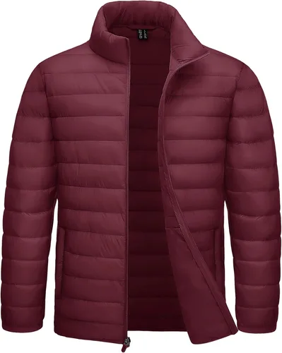 Miniatura 16 de TACVASEN Chaqueta Puffer Ligera para Hombre Chaquetas Acolchadas de Invierno Puffy Abrigadas Resistentes al Agua Resistentes al Viento Abrigos