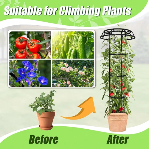 Miniatura 6 de Quibbay Enrejado de jardín para plantas trepadoras al aire libre, enrejado superior de hongo de 65 pulgadas para plantas trepadoras, soporte