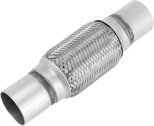 Miniatura 4 de SINJEUN Paquete de 3 tubos flexibles de doble trenza de acero inoxidable de 2 x 6 pulgadas, tubos de conector flexible de escape para reparación