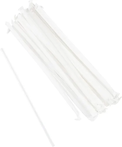 Miniatura 2 de AmerCare Royal Jumbo Pajitas de plástico, pajitas desechables envueltas en papel para cócteles, refrescos, jugos, 9 pulgadas, transparente, caja