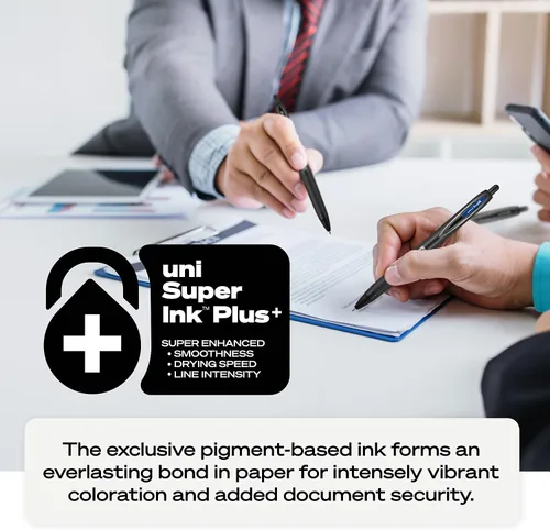 Miniatura 8 de Uniball™ 207 Plus+ Bolígrafos de gel retráctiles, punta media (0.028 in), tinta negra, paquete de 12 Negro