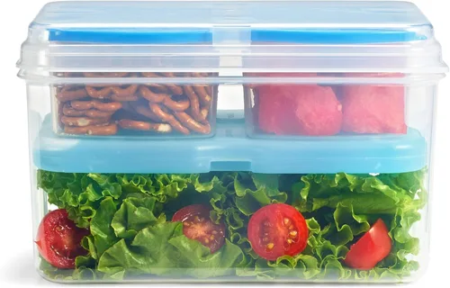Miniatura 3 de Fit & Fresh 216HL - Juego de entrada con bolsa de hielo, 3 recipientes reutilizables para control de porciones, sin BPA, apto para microondas