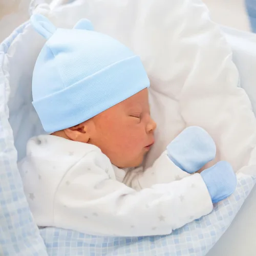 Miniatura 3 de BQUBO - Juego de guantes para bebés recién nacidos, para niños y niñas, gorro de hospital, gorros, guantes para bebés de 0 a 6 meses