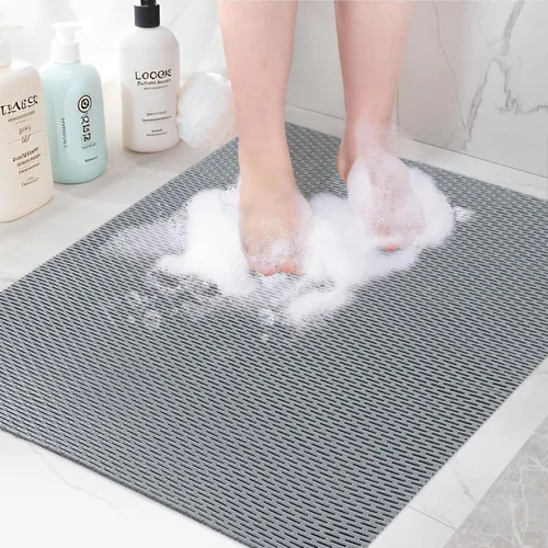 Miniatura 12 de Alfombrilla de ducha antideslizante: 35 x 24 pulgadas, extra grande para ducha interior, tapete de ducha antideslizante de PVC recortable, sin olor