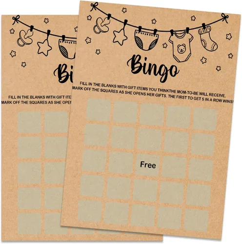 Miniatura 13 de Baby ABC Juego de Baby Shower, 30 unidades, kraft, juego de mesa, todas las edades, inglés, cartulina, manual, unisex, baby shower y alfabeto
