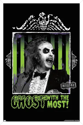 Miniatura 12 de Trends International Beetlejuice - Póster de fantasma con la mayoría de la pared, 34 pulgadas de largo x 22.4 W, paquete de póster y montaje prémium