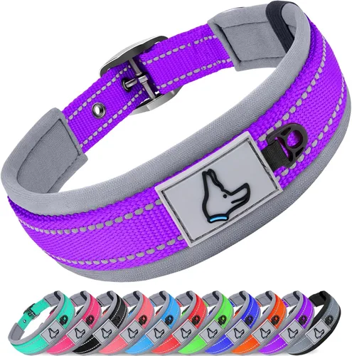 Miniatura 18 de Joytale Collar reflectante para perros extragrandes, de neopreno acolchado y ajustable, collares para mascotas de alta resistencia reflectantes