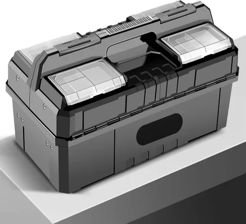 Miniatura 5 de Caja de herramientas portátil, caja de herramientas multifuncional, organizador de herramientas con compartimentos ajustables, caja de herramientas