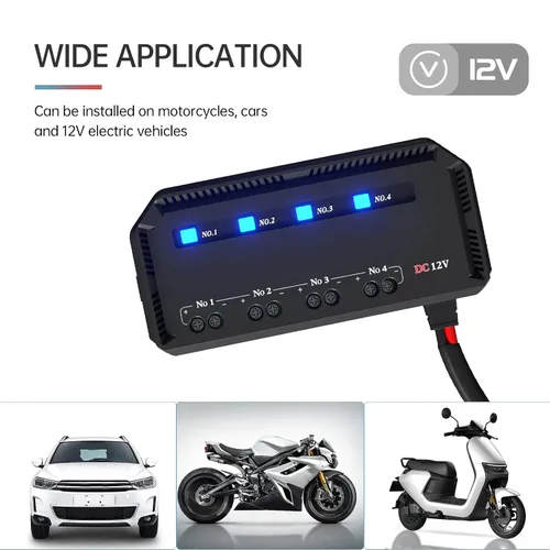 Miniatura 5 de Caja de 4 vías y relés, kit de bloque de caja de relé de 12 V 20 A con indicador LED, caja de bloque de relé universal para motocicleta, automóvil