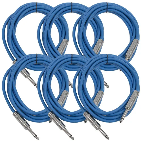Miniatura 23 de Seismic Audio Cables de guitarra para altavoces, cables de guitarra TS de ¼ pulgadas, 3 pies, multicolor, paquete de 6 Color múltiple