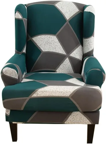Miniatura 13 de Fundas para silla Wingback, 2 piezas, estilo americano, fundas elásticas para sillón de ala con parte inferior elástica, protector de muebles