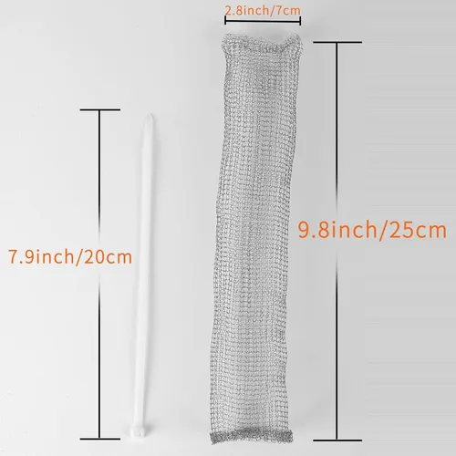 Miniatura 5 de Trampas de pelusa de acero inoxidable para lavadora, 12 trampas de pelusa para manguera de lavadora con 12 bridas para cables, filtro de malla