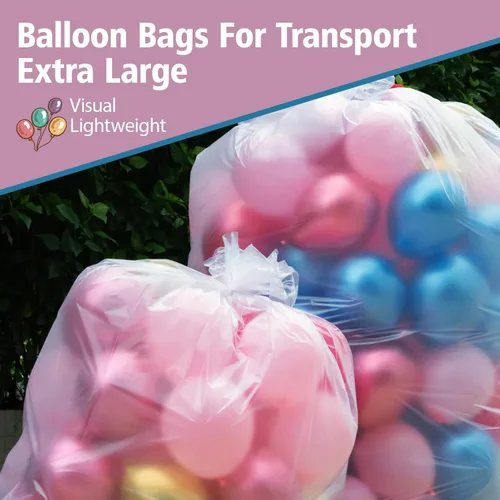 Miniatura 5 de 2 bolsas de globos de 59 x 98.4 pulgadas para transportar globos para bodas, fiestas Bolsas de globos para transporte extra grandes, los globos