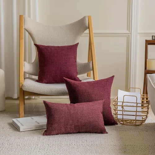 Miniatura 6 de Home Brilliant - Juego de 2 fundas de almohada Euro Sham de 26 x 26 pulgadas / 66 x 66 cm., de lino suave con forro decorativo de Navidad, fundas