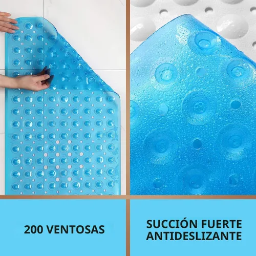 Miniatura 3 de Sheepping Alfombra de baño para bebé antideslizante extra larga para niños, de 40 x 16 pulgadas, alfombrilla de baño ecológica con 200 ventosas Azul