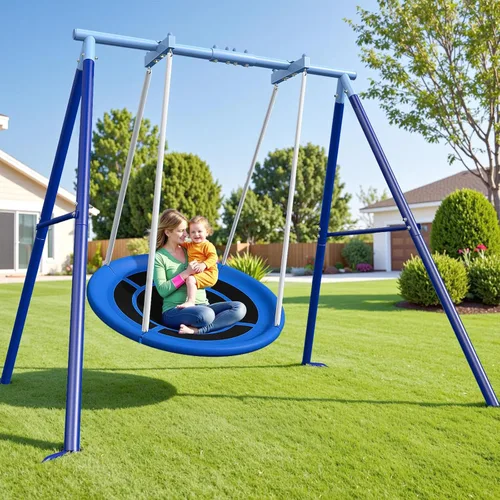 JYGOPLA - Juego de columpio de 50 pulgadas con platillo y marco con soporte - Capacidad de carga de 600 libras, juegos de columpios al aire libre