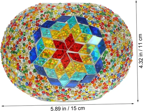 Miniatura 5 de DOITOOL Elegante pantalla decorativa para el hogar, pantalla de cristal de reemplazo para lámparas de mosaico, cubierta de lámpara de mesa de diseño