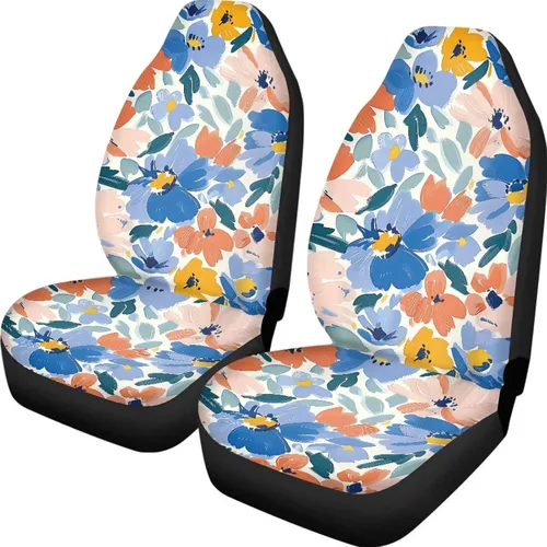 Miniatura 44 de UNICEU Juego de 2 fundas de cojín para asiento de automóvil, diseño de calavera gótica negra, lavable, accesorios interiores antideslizantes