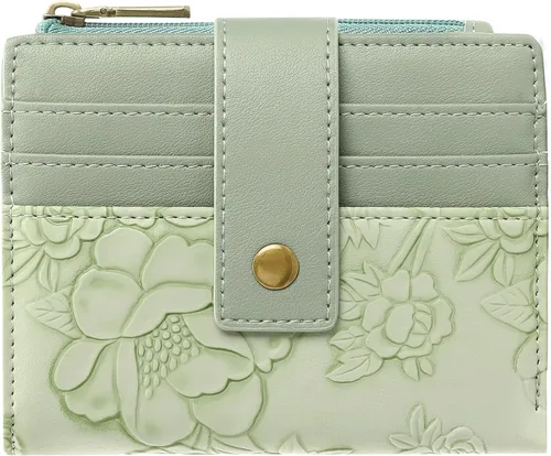 Miniatura 10 de SENDEFN Billeteras pequeñas para mujer, con bloqueo RFID, de cuero, plegable, para tarjetas de crédito, bolsillo con cremallera y ventana