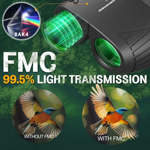 Miniatura 4 de Aurosports - Prismáticos compactos de 15x25 para niños y adultos - Prismáticos de alta potencia para observación de aves - Prismáticos pequeños