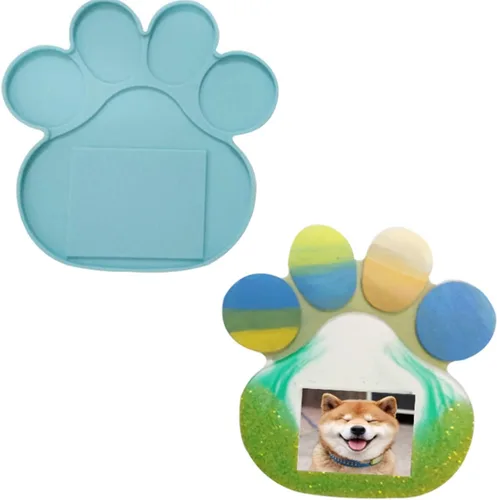 Miniatura 4 de 1-2 unidades/paquete de colgantes de hueso de perro, molde de silicona con forma de pata de mascota, etiqueta colgante de foto de mascotas, moldes