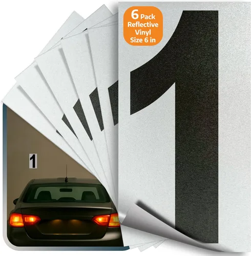 Miniatura 76 de iSYFIX Calcomanías de vinilo negro número 0 (Zero) – Paquete de 6 calcomanías de 1.5 pulgadas – Calcomanías de alta calidad, fondo reflectante