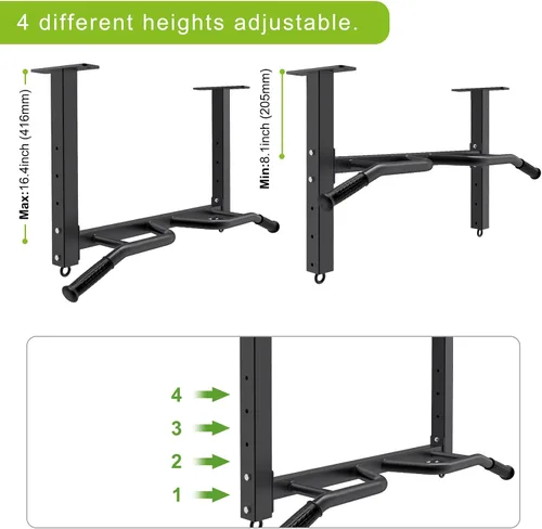 Miniatura 7 de Kipika 32" Ceiling Mounted Pull Up Bar - Heavy Duty, Highly Adjustable, Multifunctional Chin Up Bar - Home Gym System with Punching Bag Hanger and