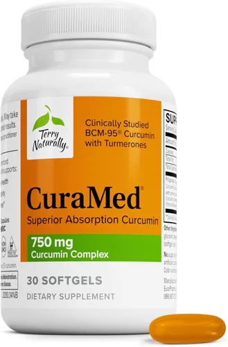 Miniatura 11 de Terry Naturally CuraMed 750 mg Complejo de curcumina – Suministro de 500 mg de curcuminoides por cápsula blanda – Apoyo antioxidante para la salud