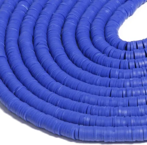 Miniatura 10 de 3600 cuentas de arcilla roja para hacer pulseras, 10 hebras planas redondas de arcilla polimérica de 0.236 pulgadas (0.236 in), cuentas Heishi