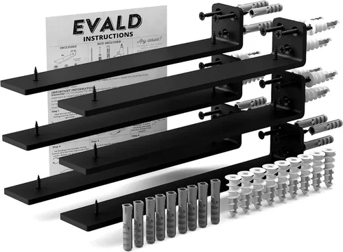 Miniatura 23 de EVALD Soportes flotantes para estantes Soportes ocultos de acero al carbono negro para tablero de 4 pulgadas (tamaño real de 3 1/4 pulgadas)