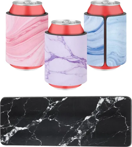 Miniatura 10 de 4 paquetes de fundas aisladas para latas delgadas de 12 onzas, con relieve en panal, fundas aisladas de neopreno para latas delgadas de refresco