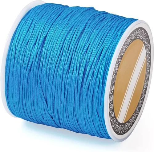 Miniatura 36 de Cheris - Cuerda de nailon para abalorios de nailon de 0.031 in, color azul, hilo de macramé, para hacer joyas, suministros de envoltura Kumihimo