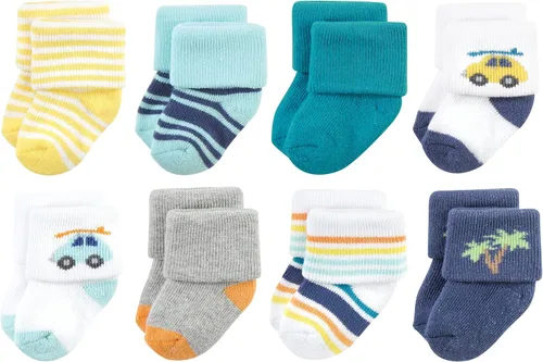 Miniatura 123 de Hudson Baby - Calcetines de algodón para bebés recién nacidos y Terry para niñas bebés