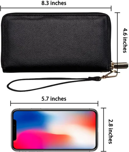 Miniatura 3 de Chelmon - Monedero para mujer de cuero genuino con bloqueo de señal RFID, para tarjetas de crédito