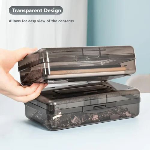 Miniatura 4 de Caja de Lápices, Estuche de Gran Capacidad, Cajas de Lápices de Plástico para Niñas, Niños, Adultos, Caja Rígida de Almacenamiento de Crayones
