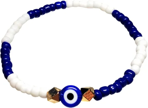 Miniatura 2 de Hecho a mano contra el mal de ojo orishas joyería de protección Ilde elástico elástico ajustable con cuentas unisex amuleto pulsera conjunto