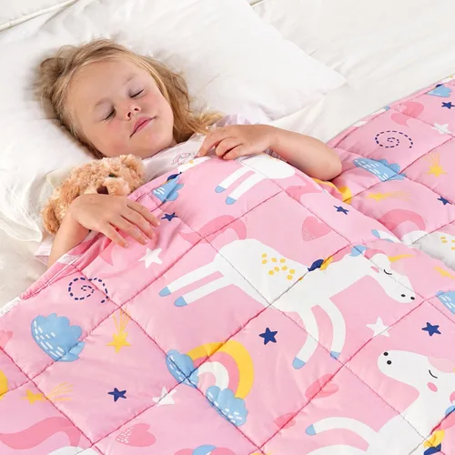 Miniatura 19 de Kivik Manta con peso de 3 libras, transpirable, pequeña y pesada, para dormir y relajarse, para cama, sofá, hogar, escuela, lavable a máquina