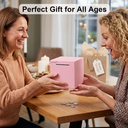 Miniatura 7 de Alcancía irrompible para adultos, banco de dinero de acero inoxidable para ahorrar dinero real, caja de ahorro imprescindible para abrir, caja