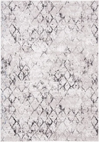 Miniatura 4 de SAFAVIEH Amelia Collection ALA783F - Alfombra de área de 5 pies 3 pulgadas x 7 pies 6 pulgadas, gris y gris claro, diseño moderno enrejado